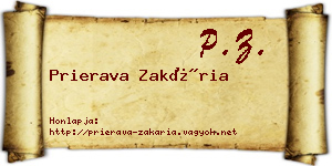 Prierava Zakária névjegykártya